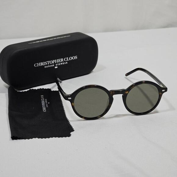 Christopher Cloos Pampelonne Brown Tourtise Shell Round Unisex Sunglasses 48-21 main image 5